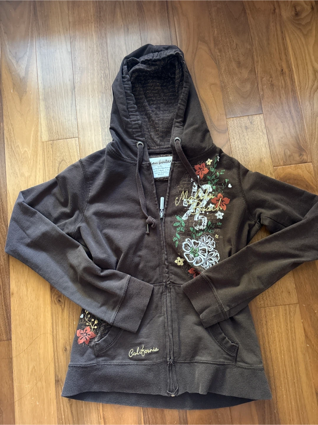 Vintage Y2K Urban Heritage Malibu Beach Zip-Up Hoodie