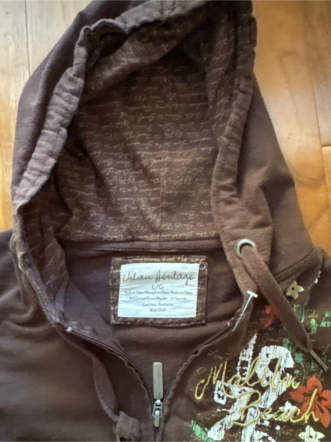 Vintage Y2K Urban Heritage Malibu Beach Zip-Up Hoodie - photo 2