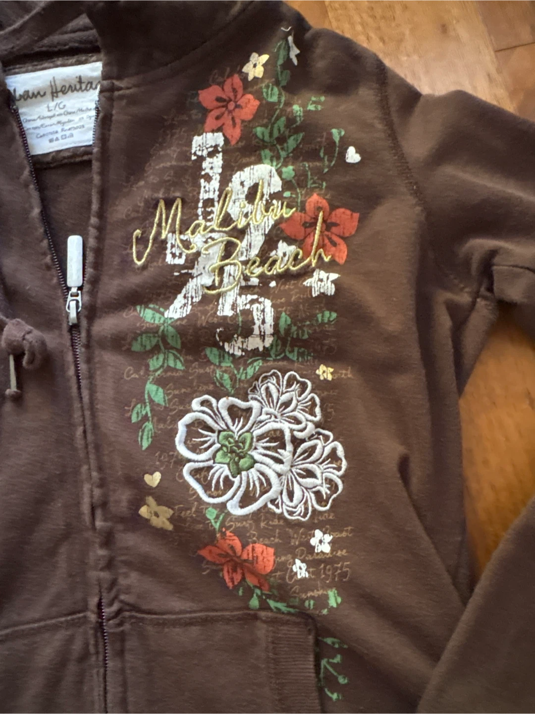 Vintage Y2K Urban Heritage Malibu Beach Zip-Up Hoodie - photo 5