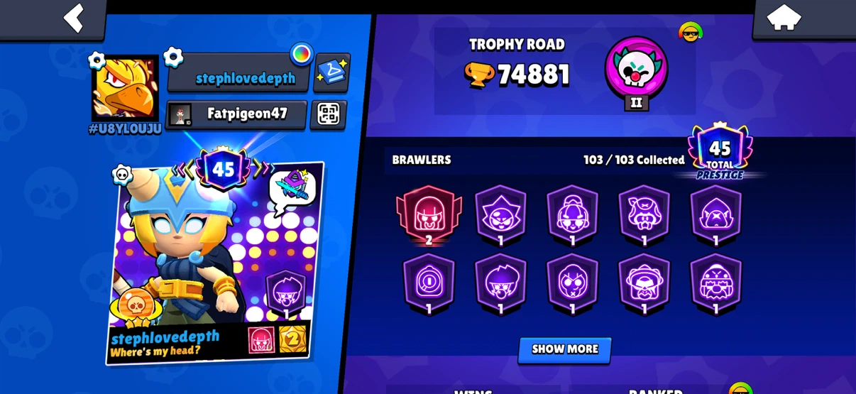 Brawl Stars Account - 74881 Trophies, All Brawlers Collected