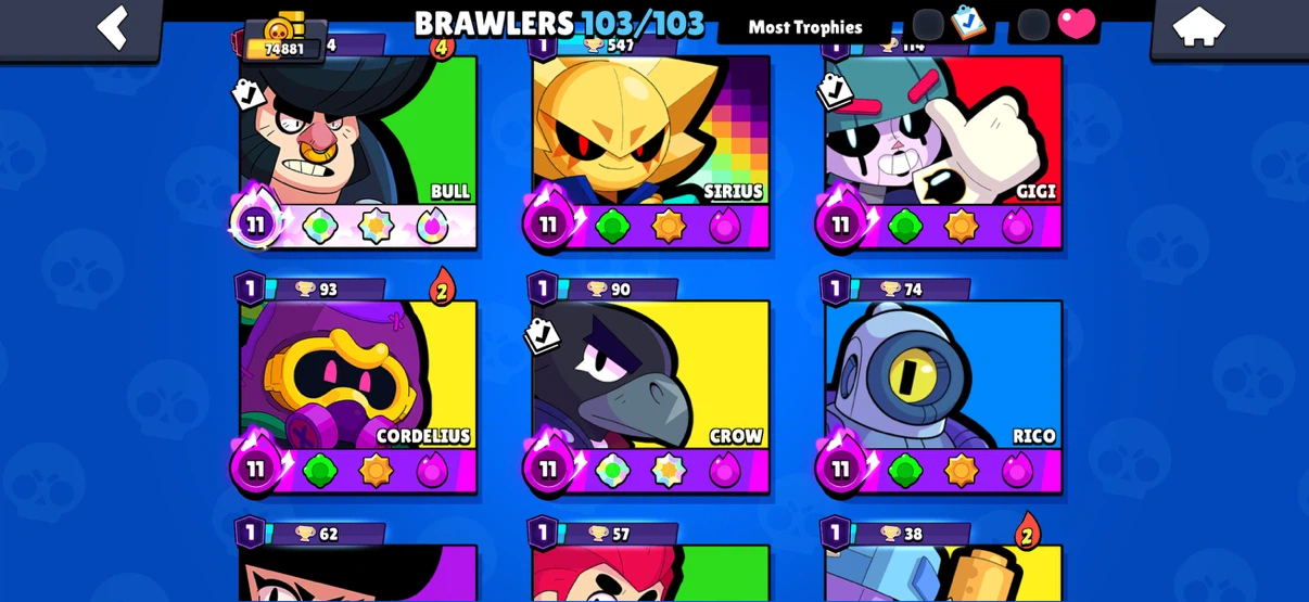 Brawl Stars Account - 74881 Trophies, All Brawlers Collected - photo 2