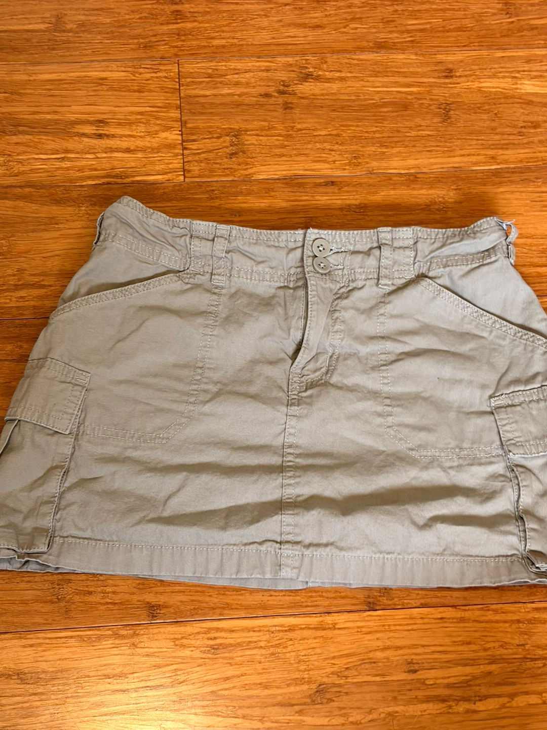 Green mini skirt