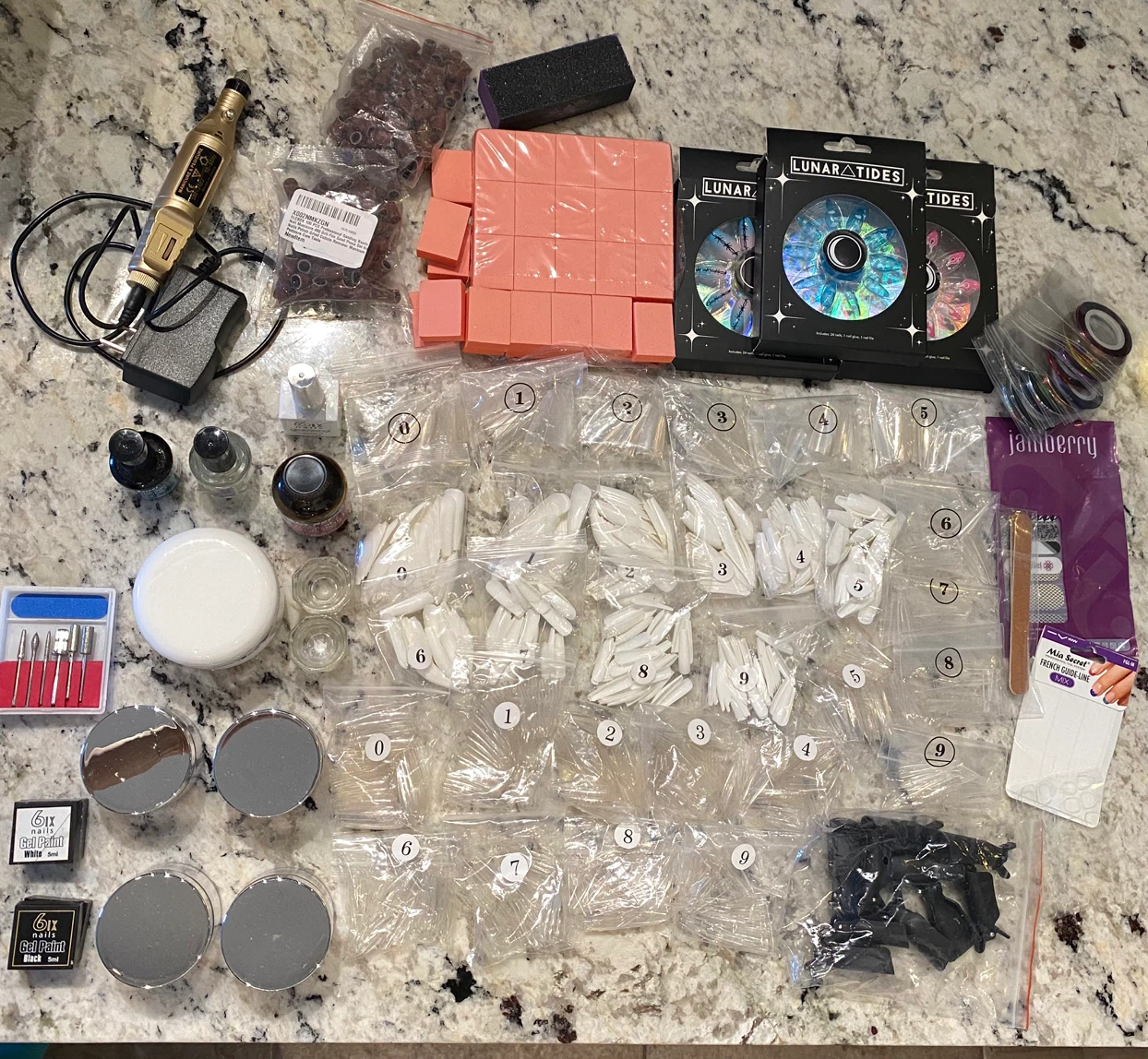 Lot of Acrylic Powder Nail Supplies