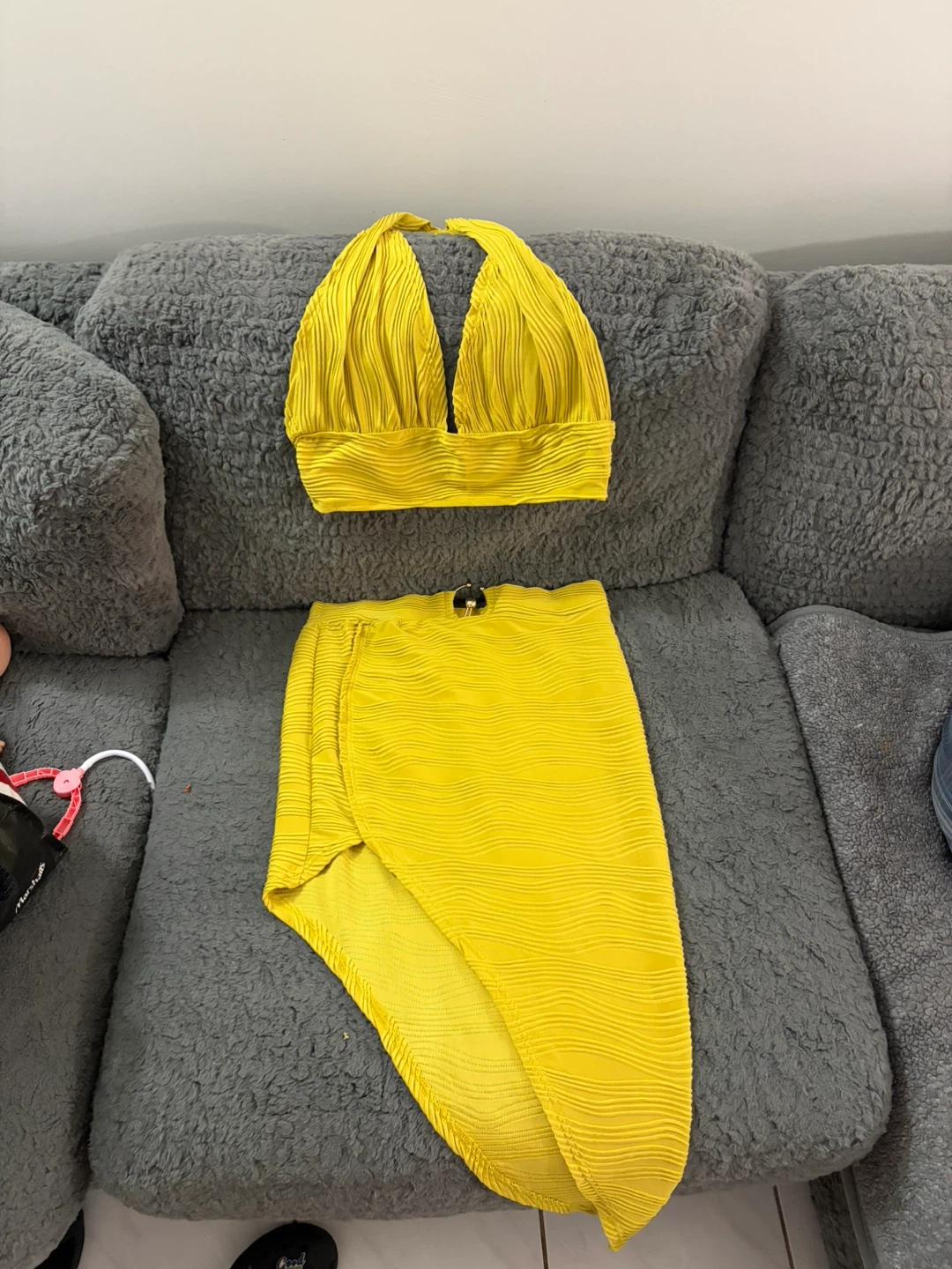 Yellow Halter Top and Skirt Set - photo 3