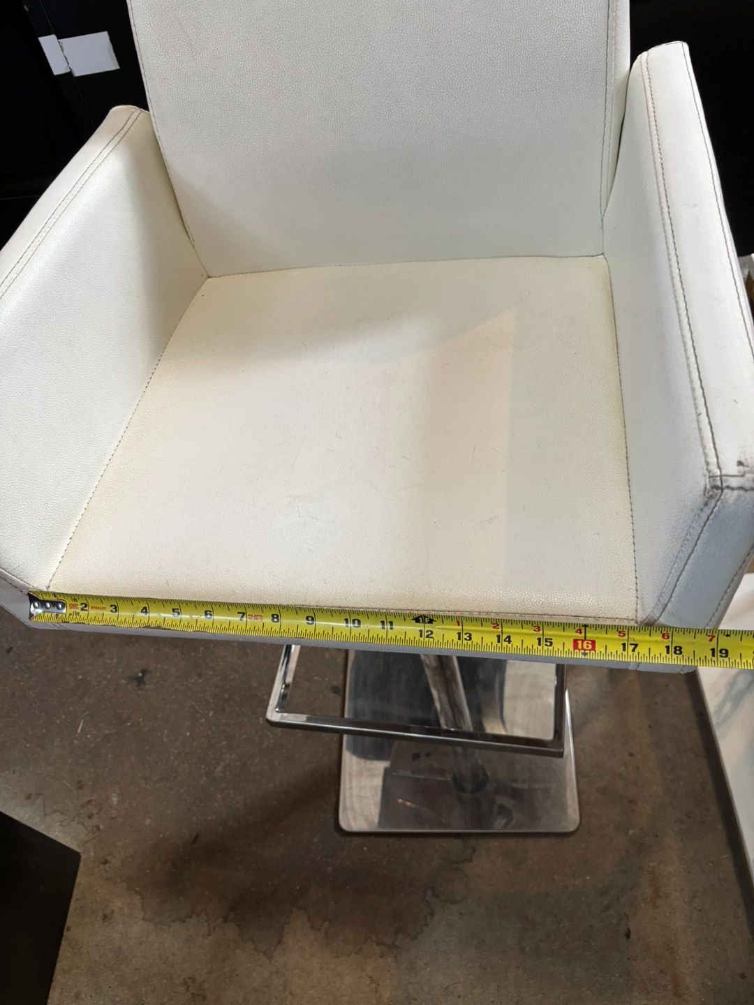 1 White Faux Leather Bar Stool - photo 5