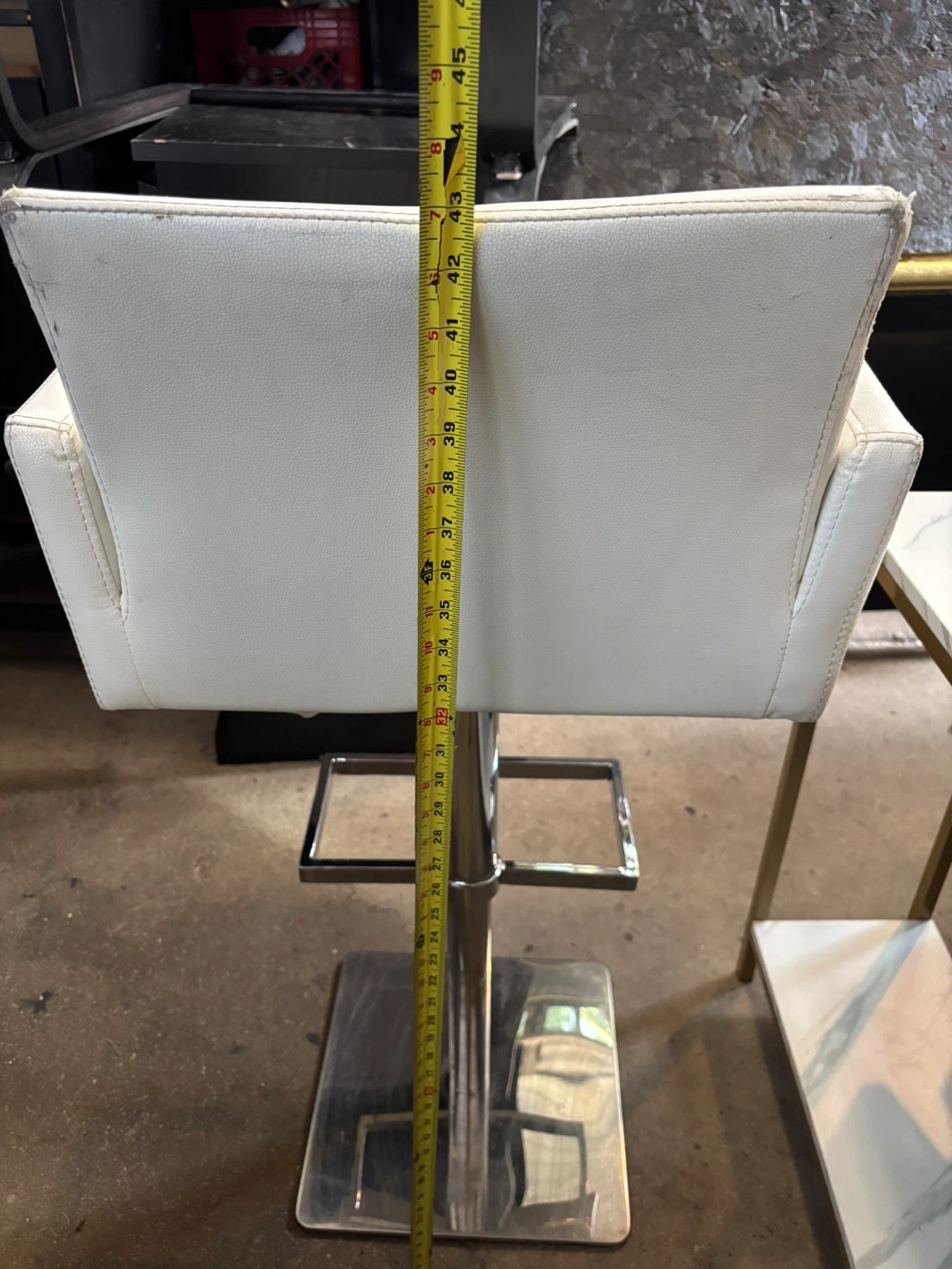 1 White Faux Leather Bar Stool - photo 2