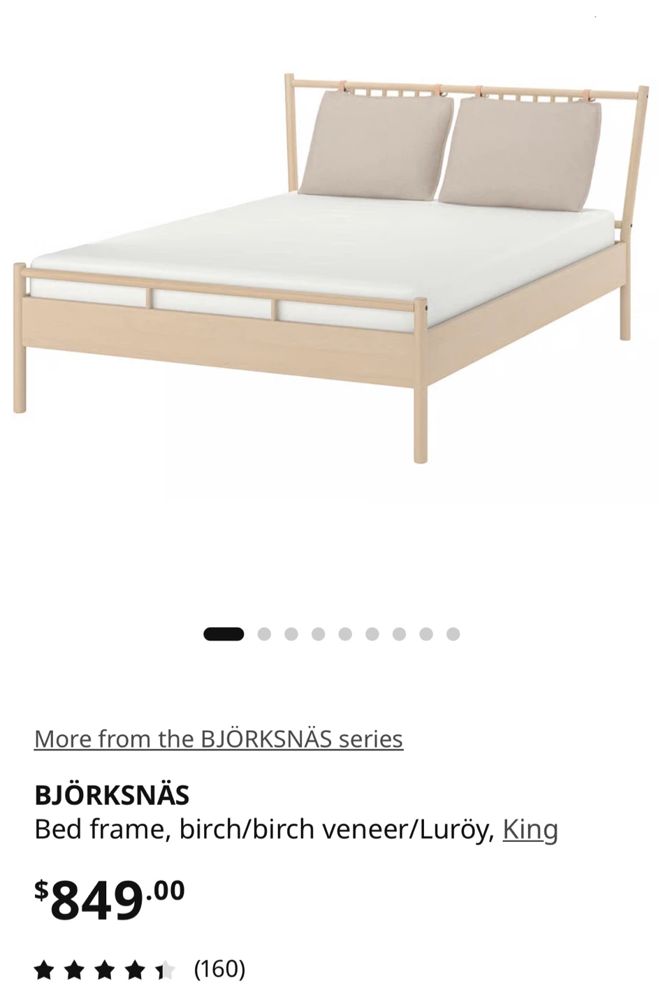 King Bed Frame with mattress