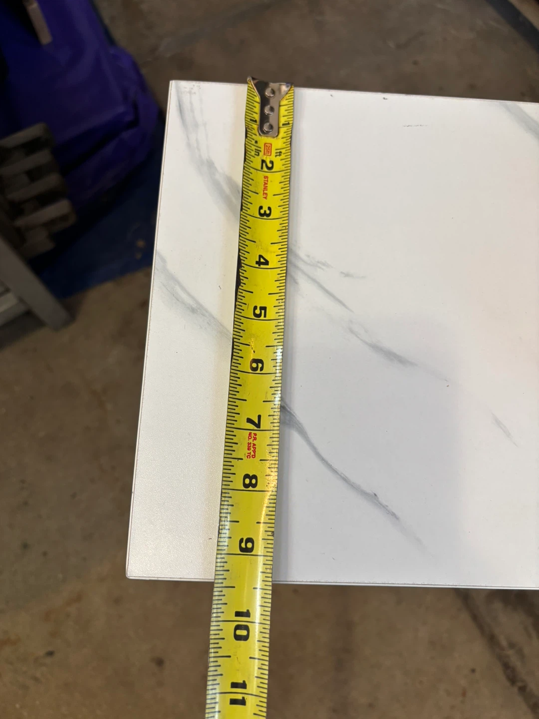 Slim Console Table with White Marble Top - photo 4