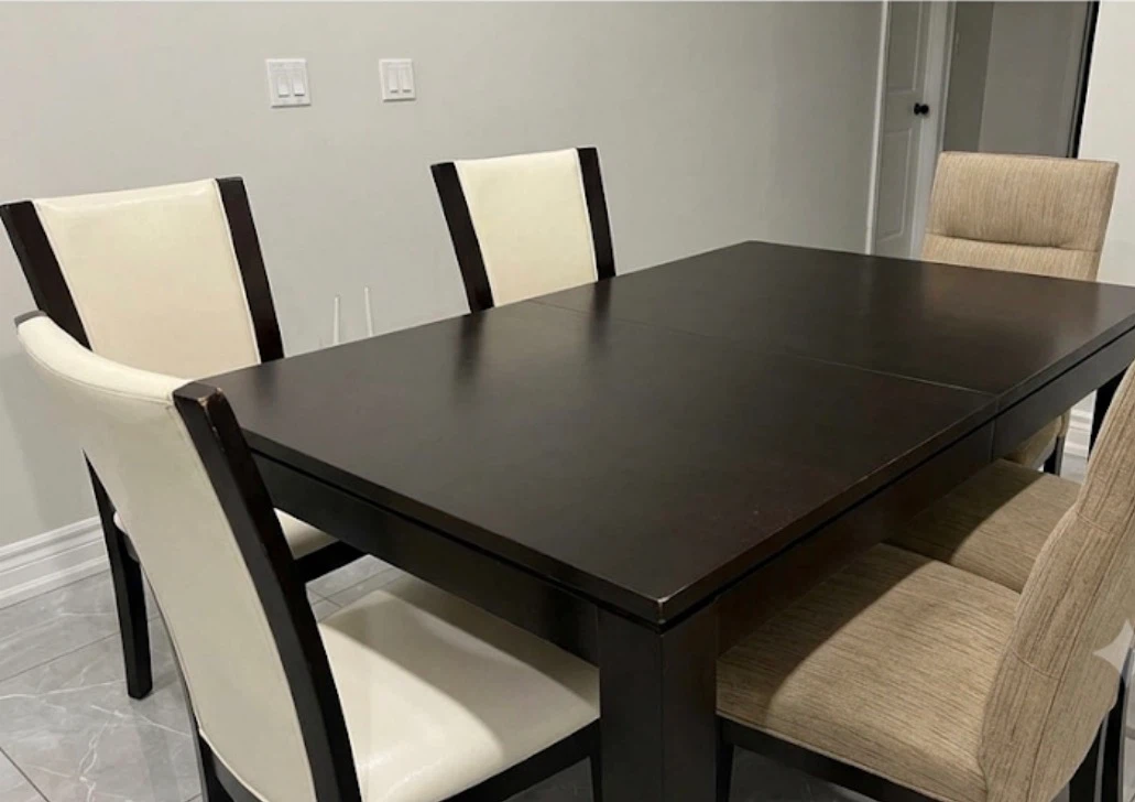 Solid Dark Wood Dining Table ( extendable ) without chairs - photo 2