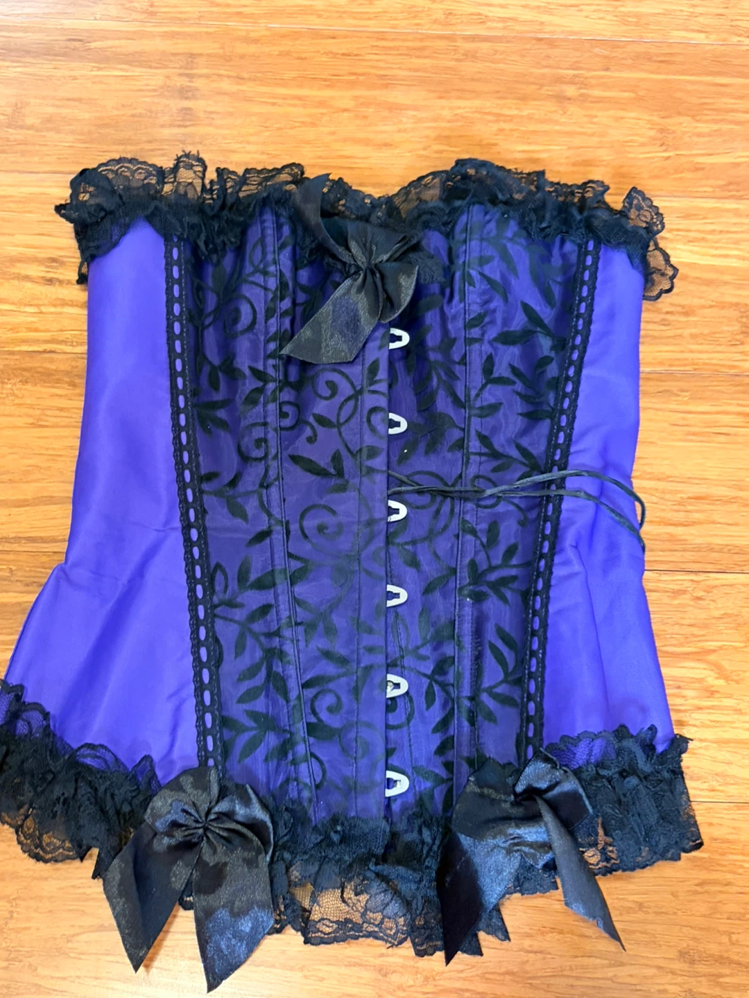 Purple & Black Lace Corset Top