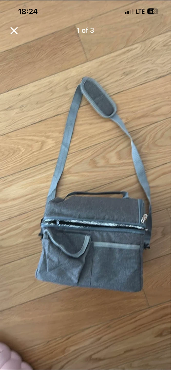 Gray Insulated Lunch Bag