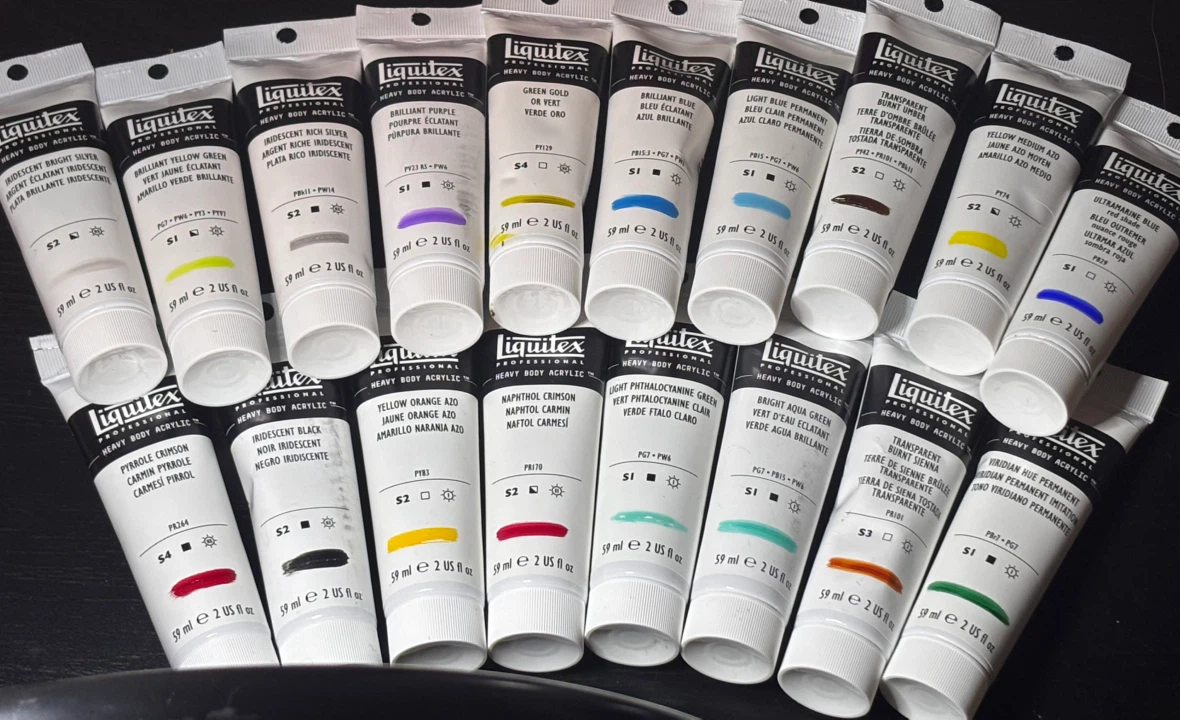 Liquitex Heavy Body Acrylic 2oz tubes lot of 18