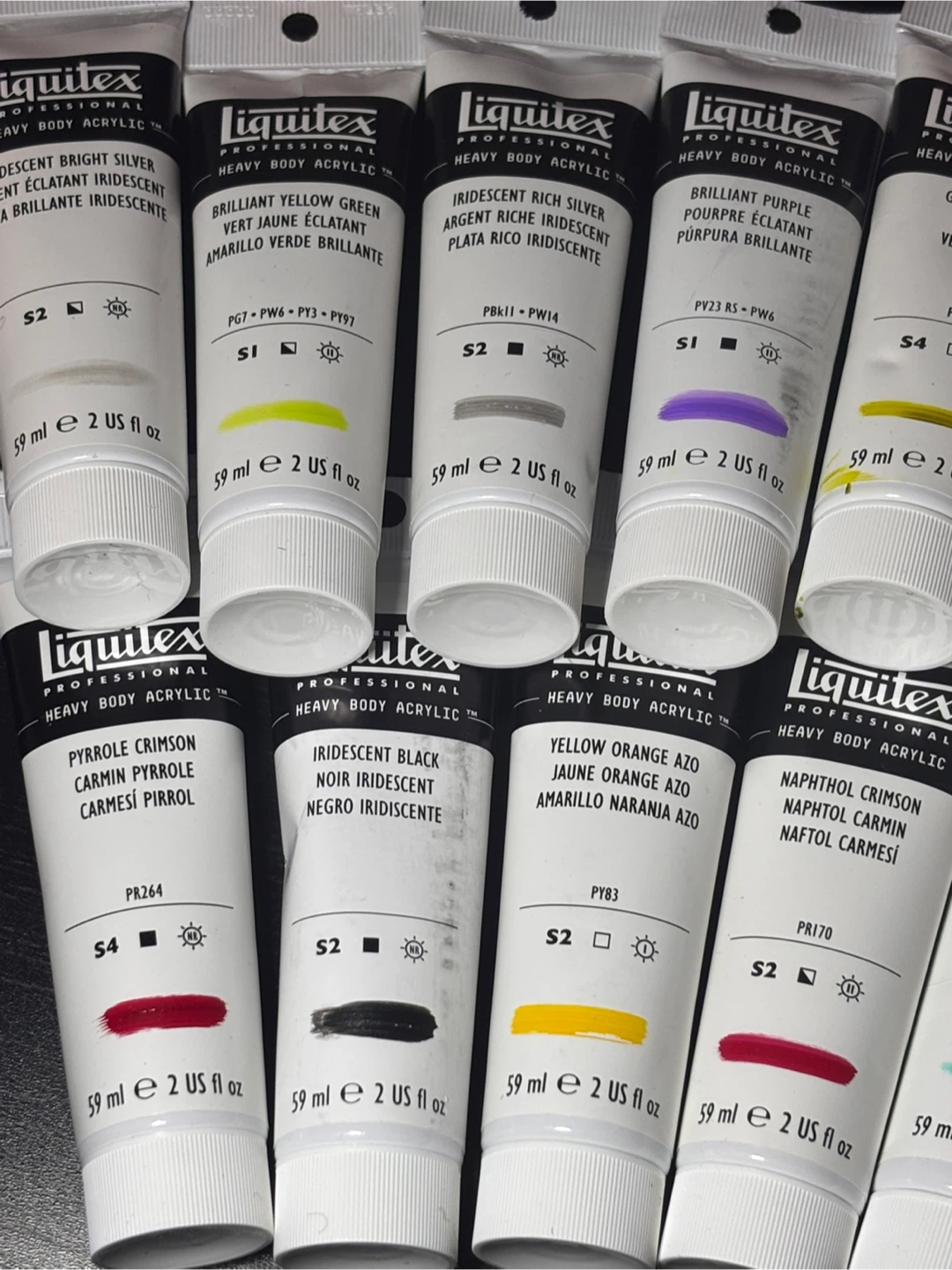 Liquitex Heavy Body Acrylic 2oz tubes lot of 18 - photo 2