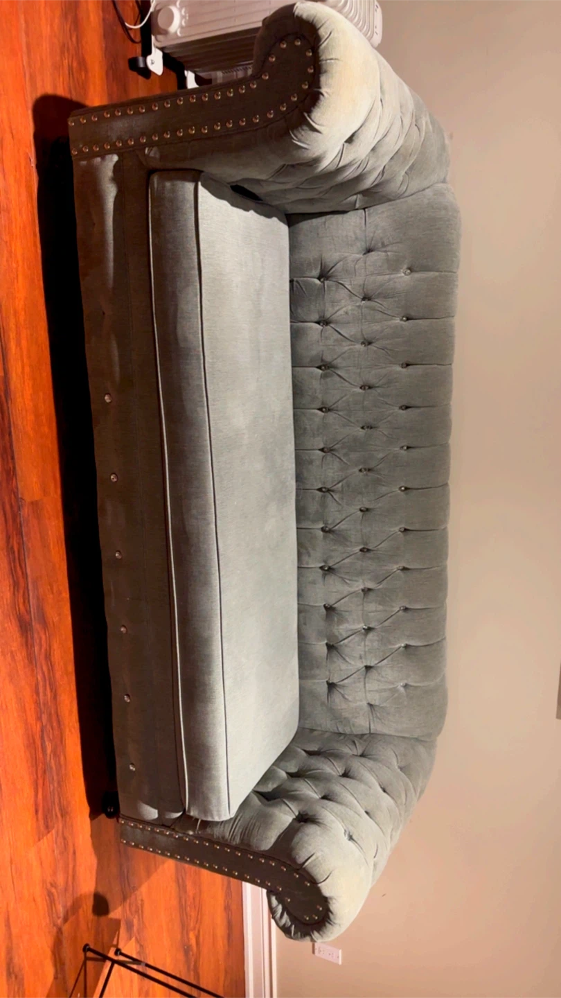 Grey Tufted Accent Chair