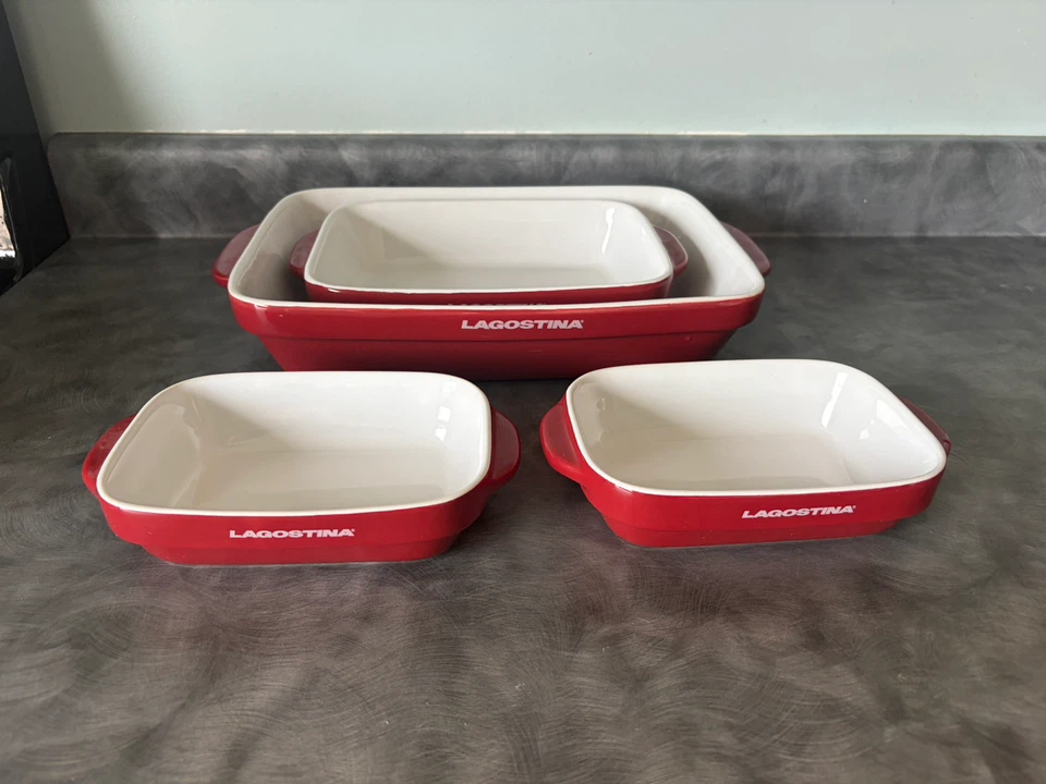 Lagostina Red Ceramic Baking Dishes - Set of 4