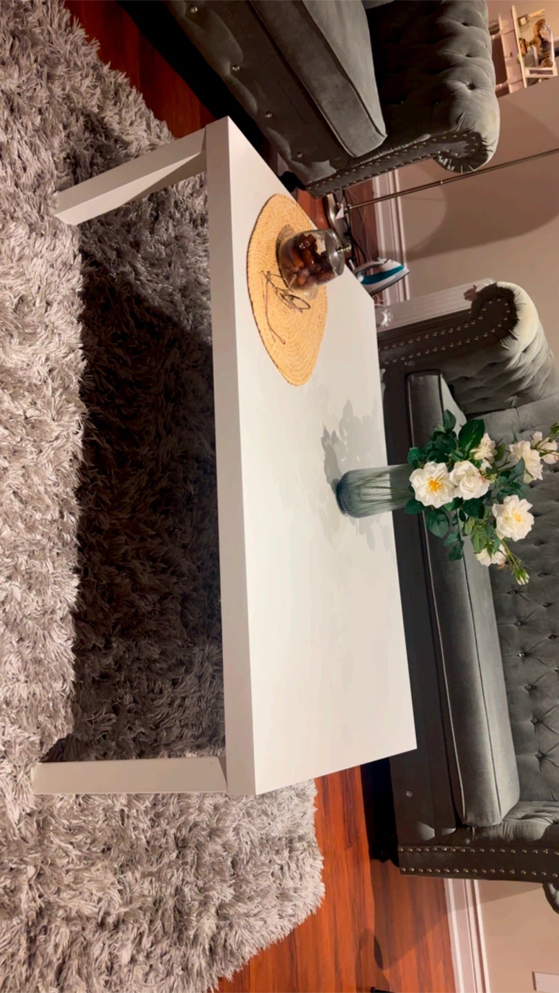 White Rectangular Coffee Table - photo 2