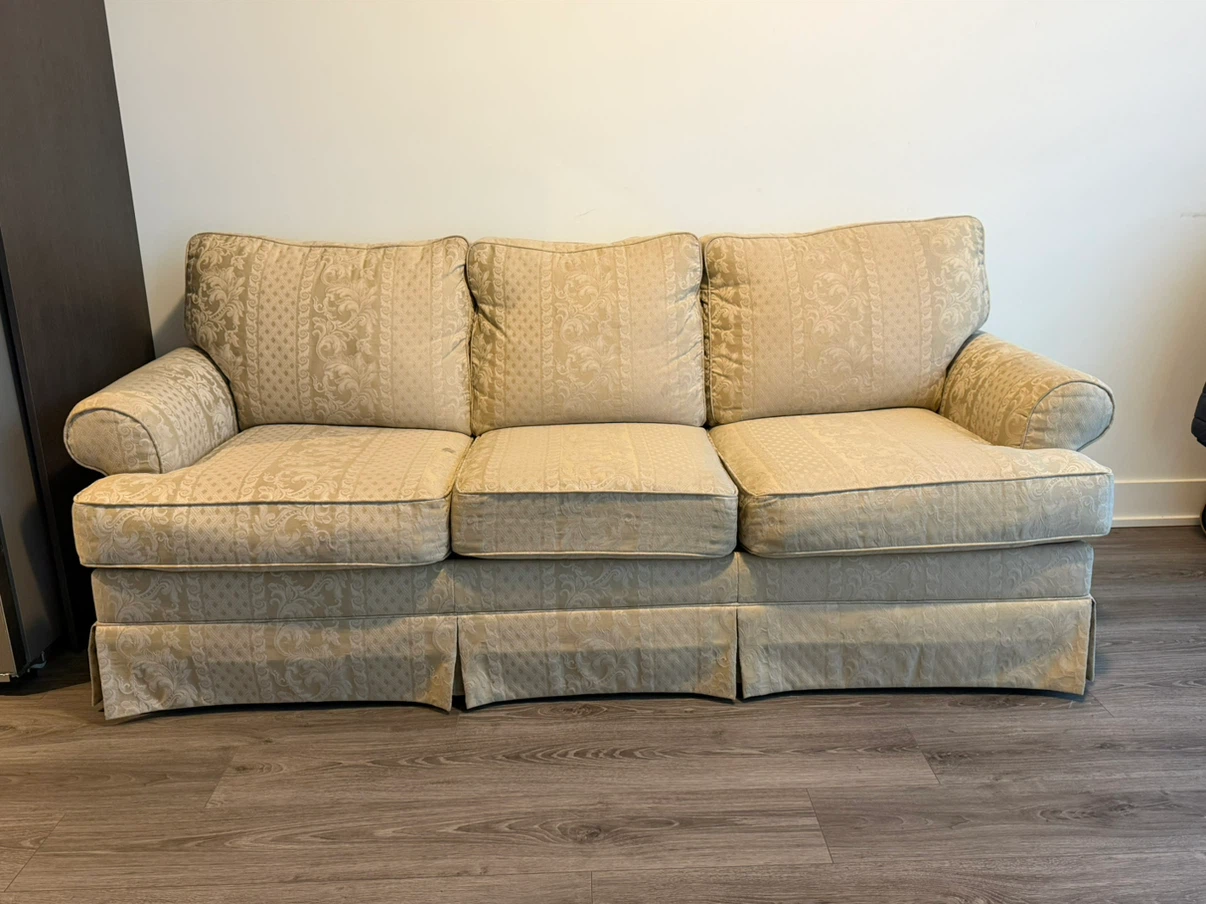 Cream Brocade Sofa