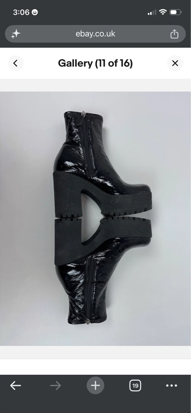 Black Patent Platform Ankle Boots - photo 2