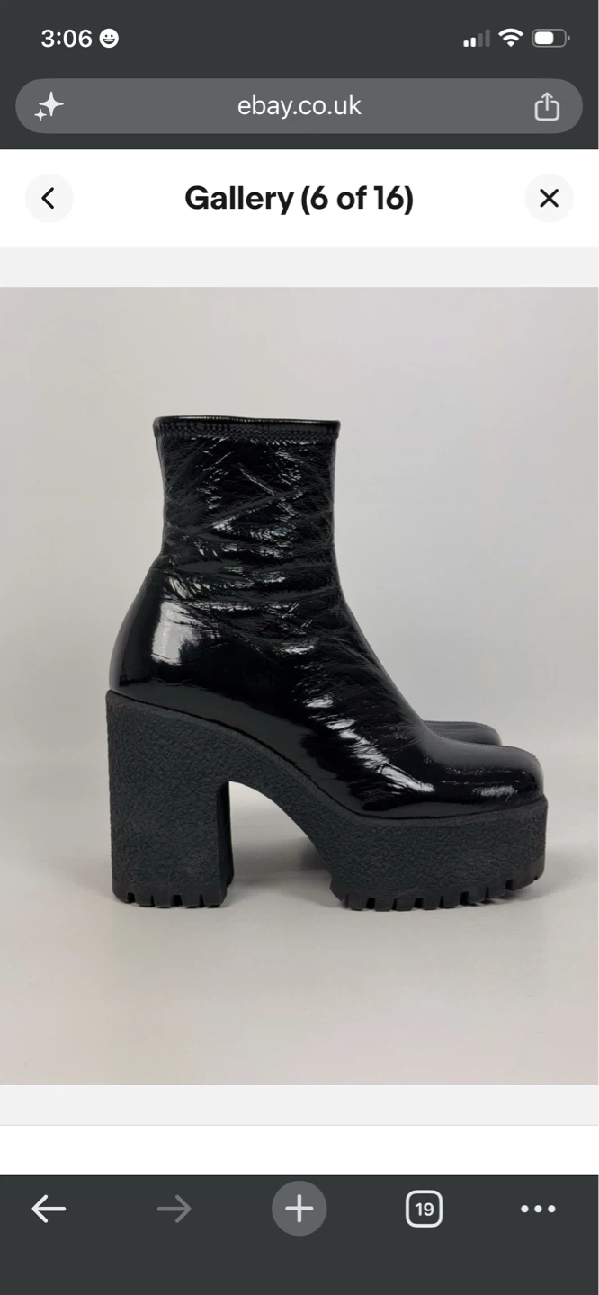 Black Patent Platform Ankle Boots - photo 3