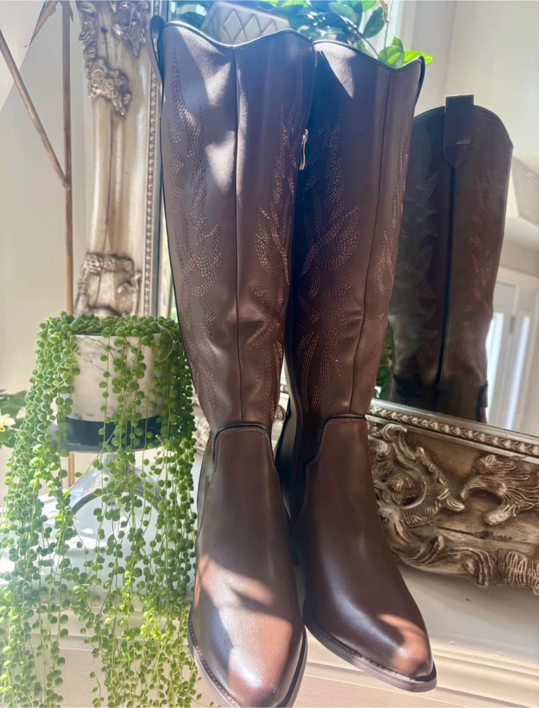 Women's Brown Cowboy Boots - Ladies 7.5
