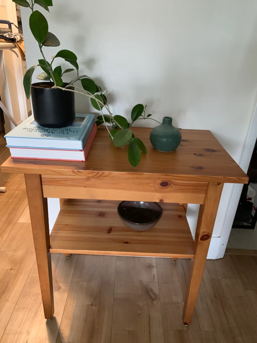 Wooden Side Table with Drawer - photo 4