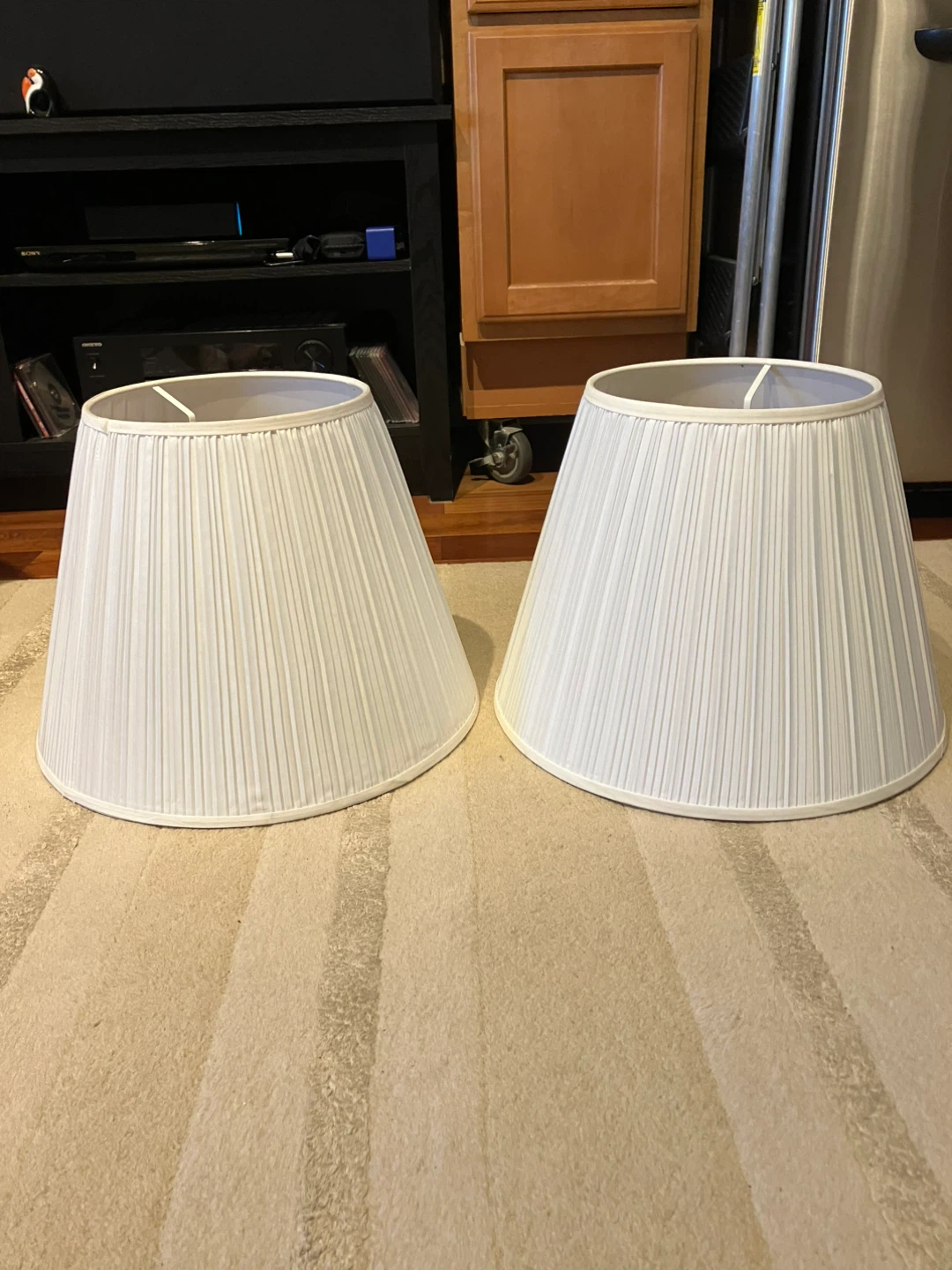 2 White Pleated Drum Lamp Shades (Set of 2)