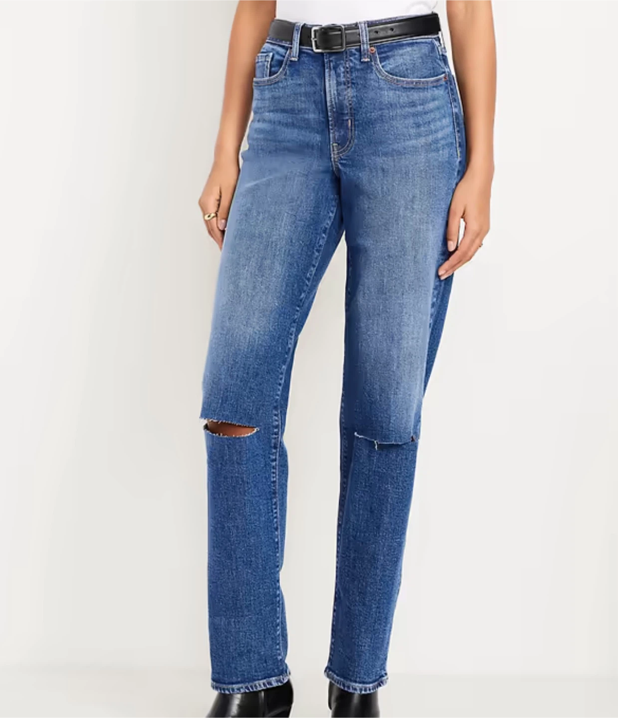 New Old Navy High-Waisted OG Loose Ripped Jeans