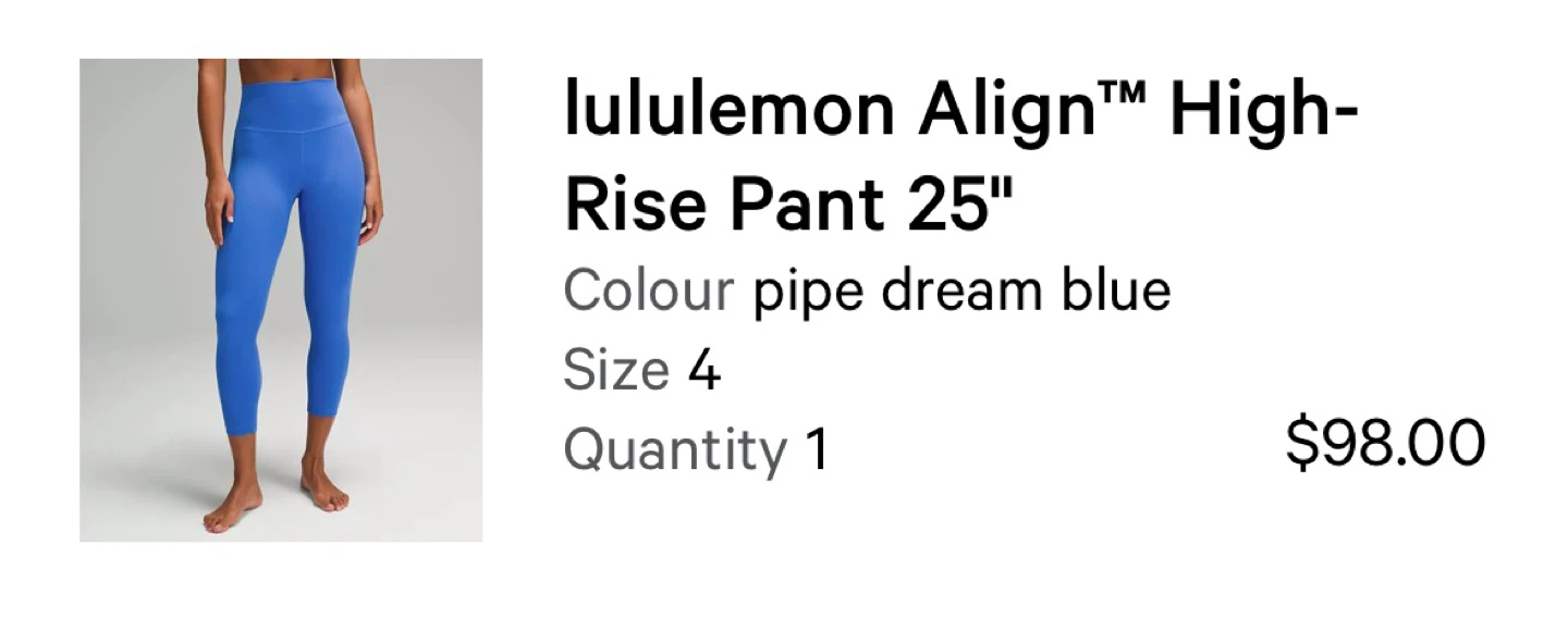NWT Lululemon Align High-Rise Pant 25" Size 4 pipe dream blue - photo 4