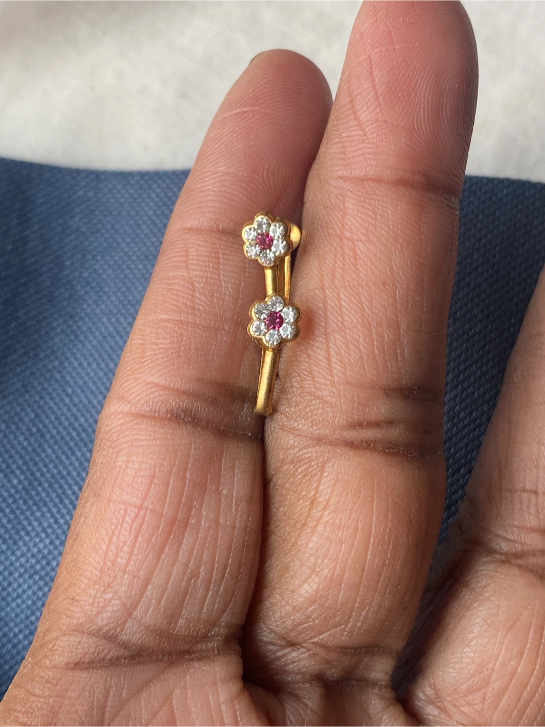 Gold Flower Stud Earrings - photo 2