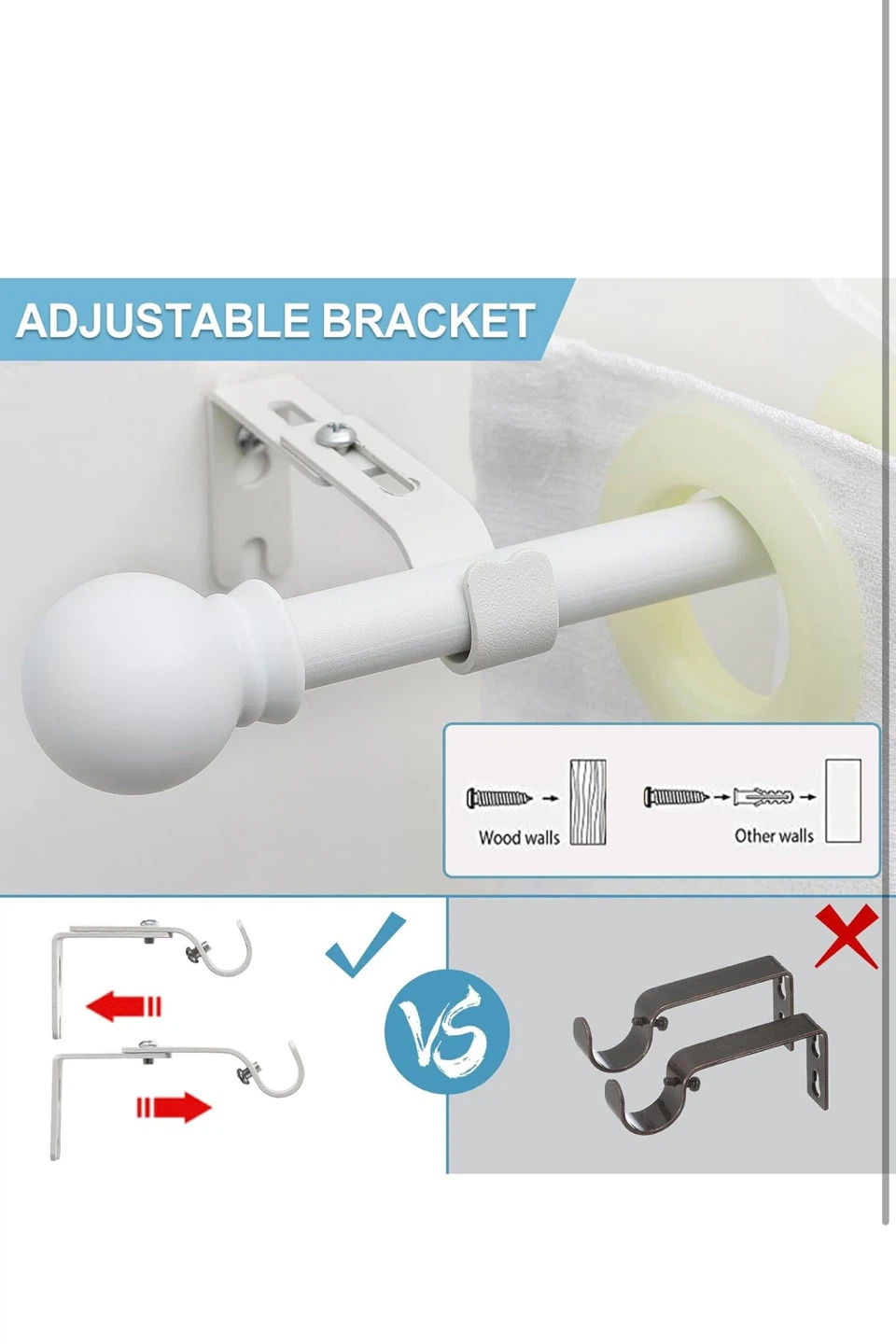 White Curtain Rods - photo 3