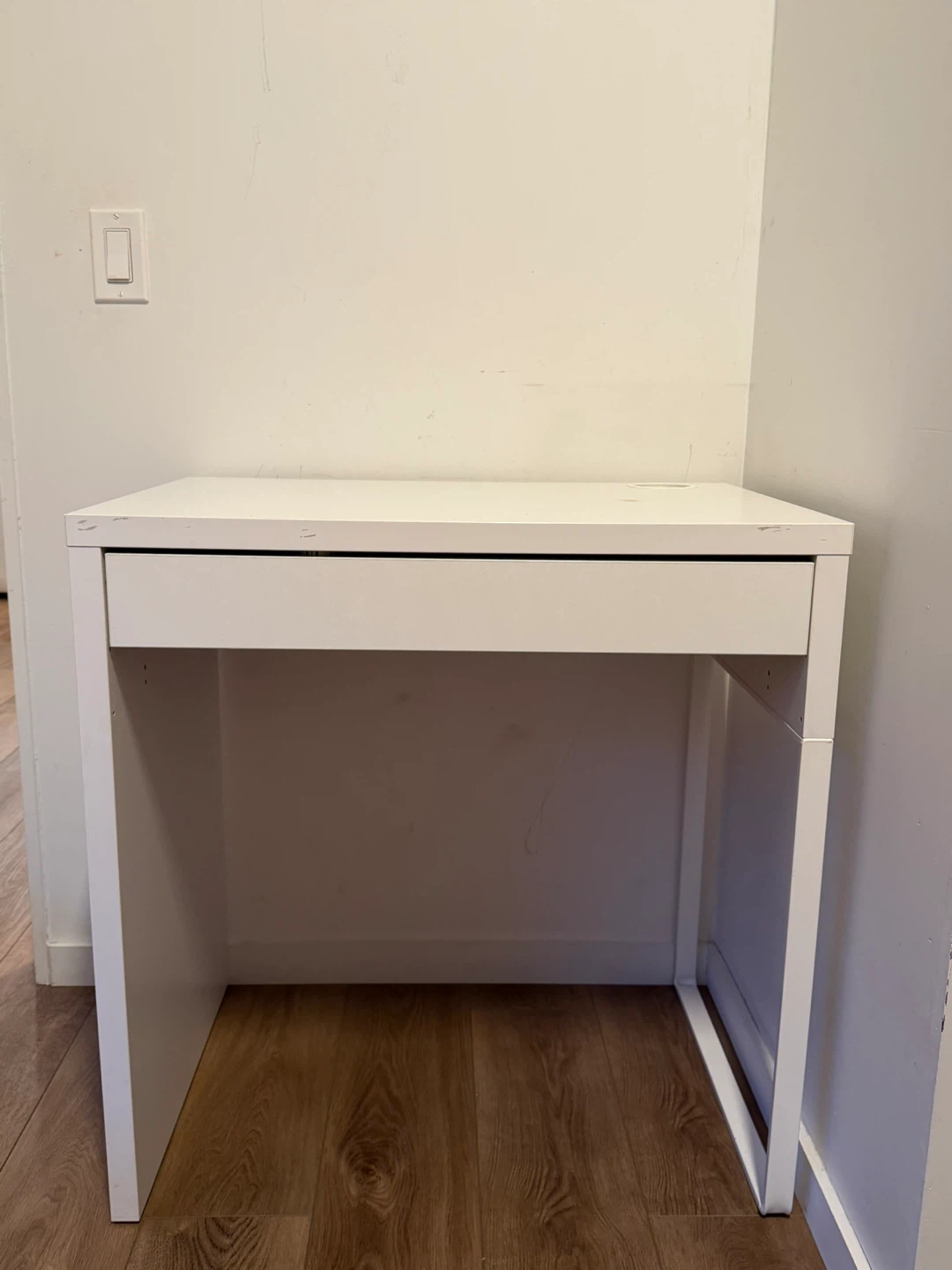 White IKEA Desk with Drawer