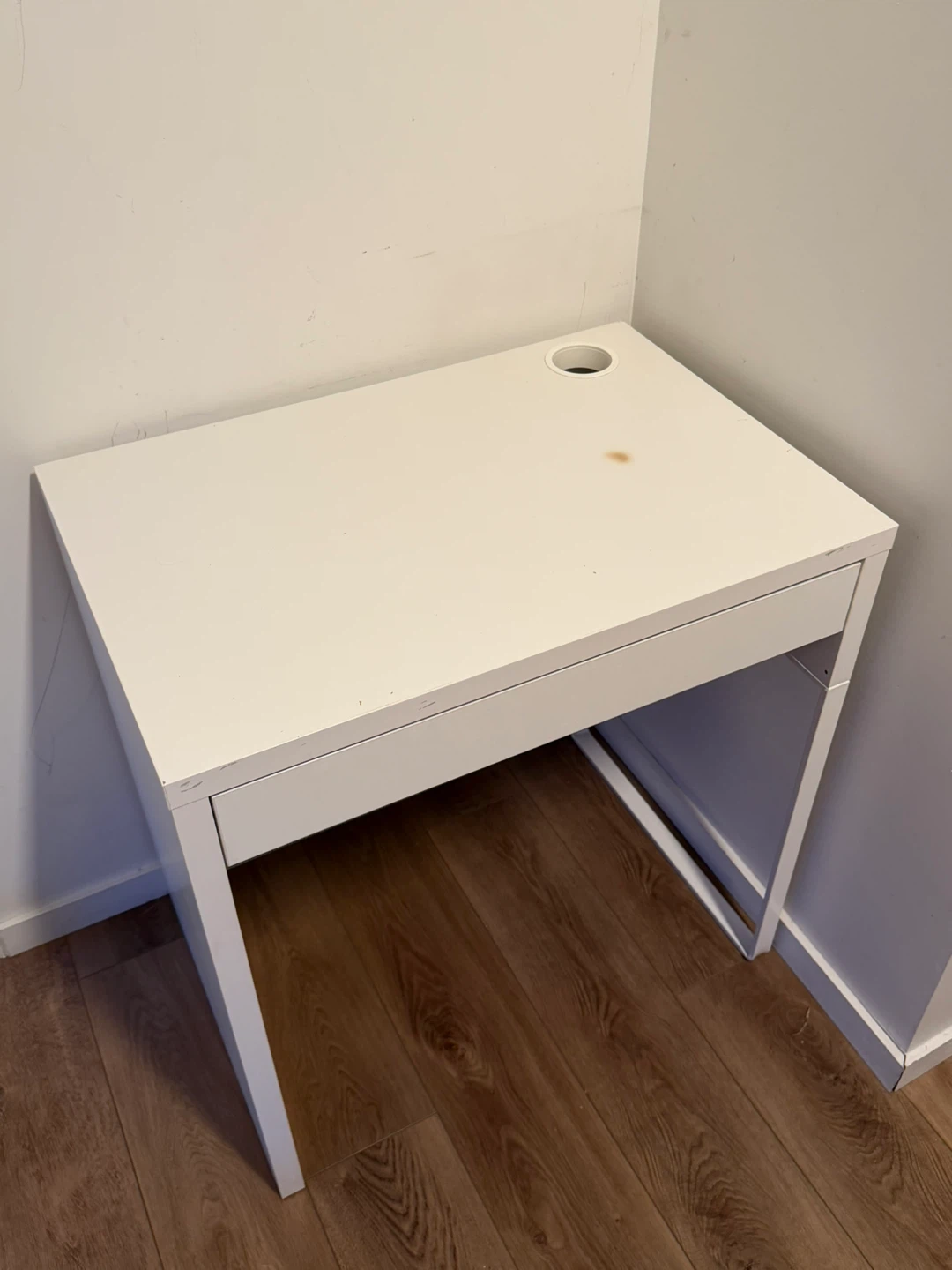 White IKEA Desk with Drawer - photo 2