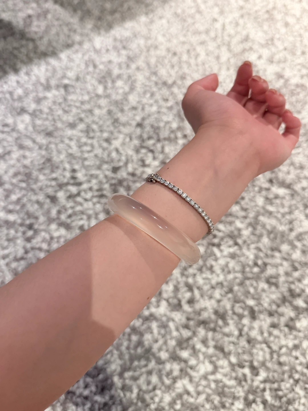 Translucent NARURAL Jade Bangle Bracelet - photo 3
