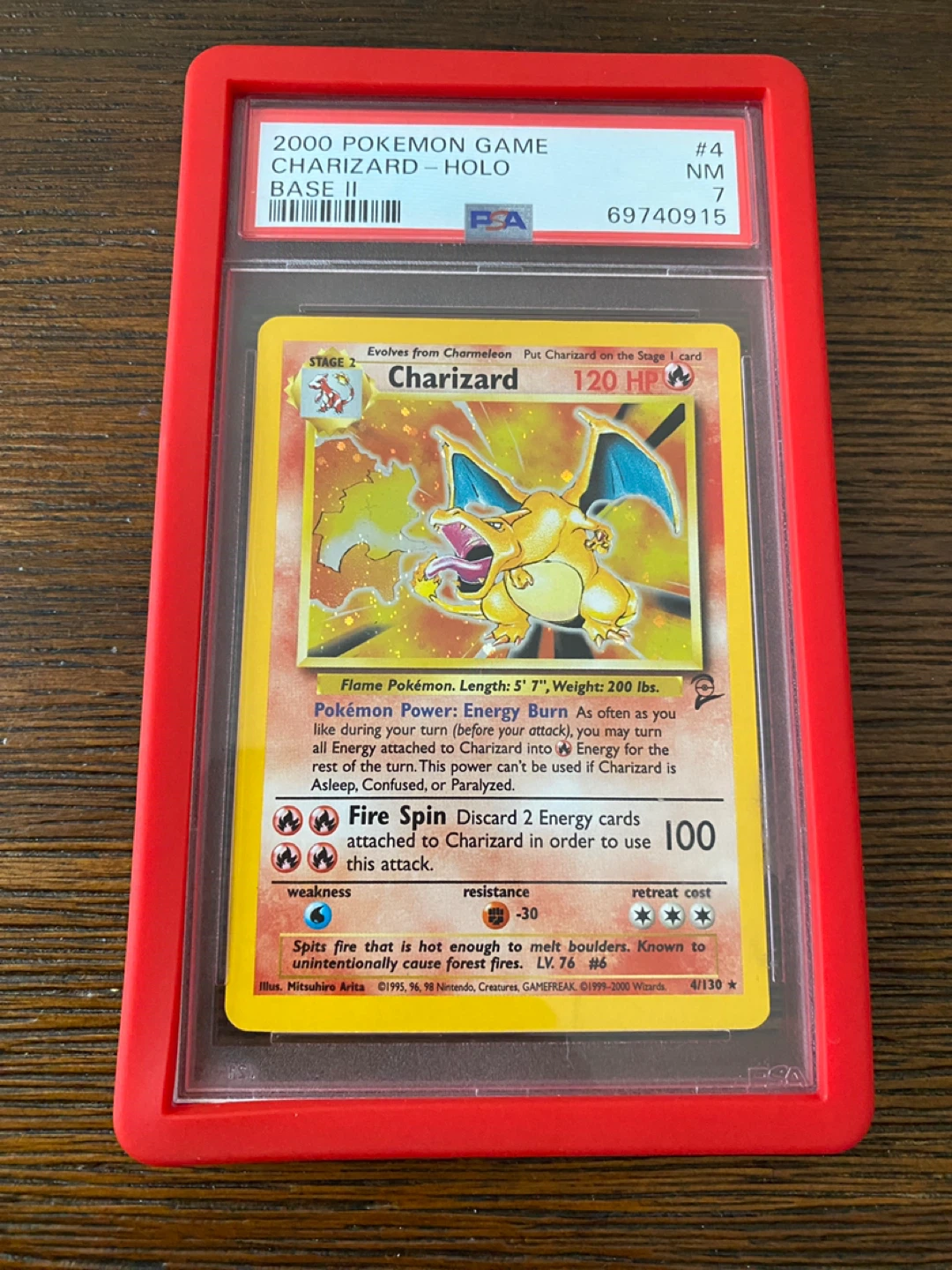 2000 Pokemon Game Base II Charizard Holo PSA 7