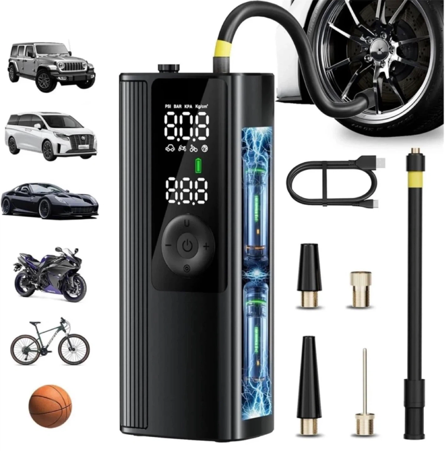 Portable Air Compressor with Power Bank Function