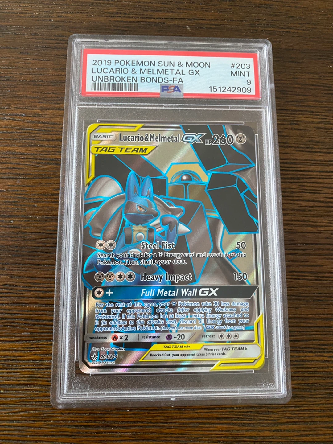 Pokemon 2019 Sun & Moon Lucario & Melmetal GX Tag Team Card