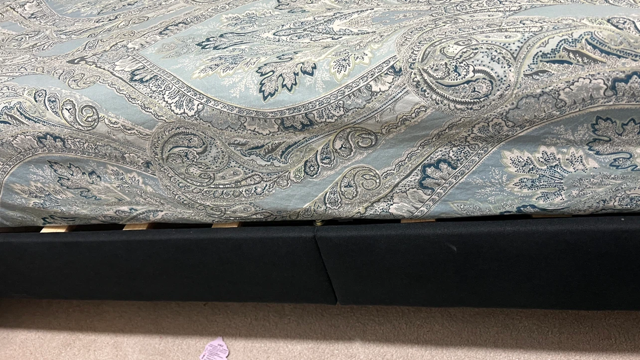 Black Upholstered Bed Frame with Mattress - photo 3