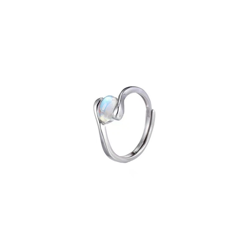 925 Silver-Plated Embrace Moonstone ring