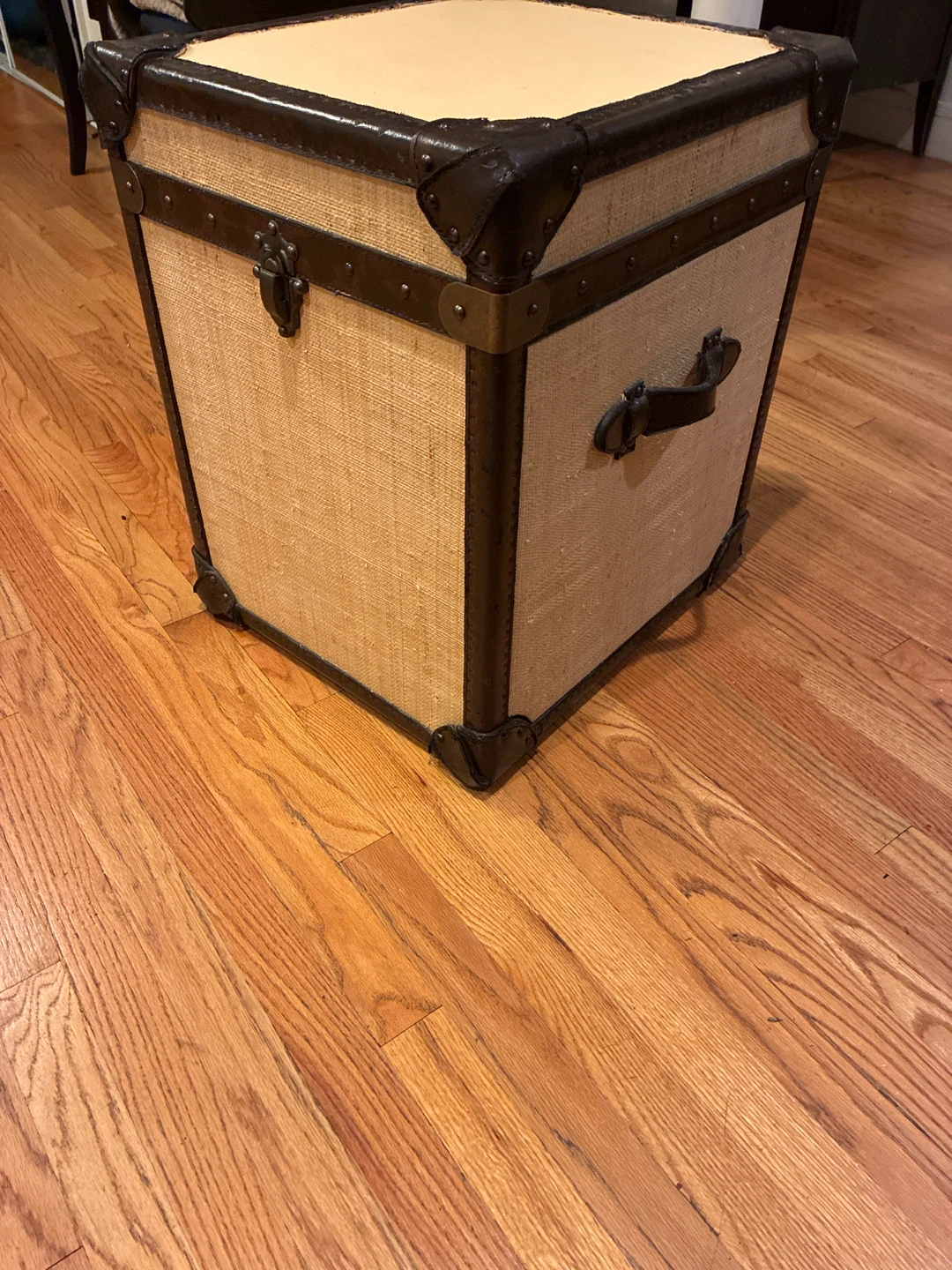 Vintage Style Pottery Barn Storage Trunk Side Table
