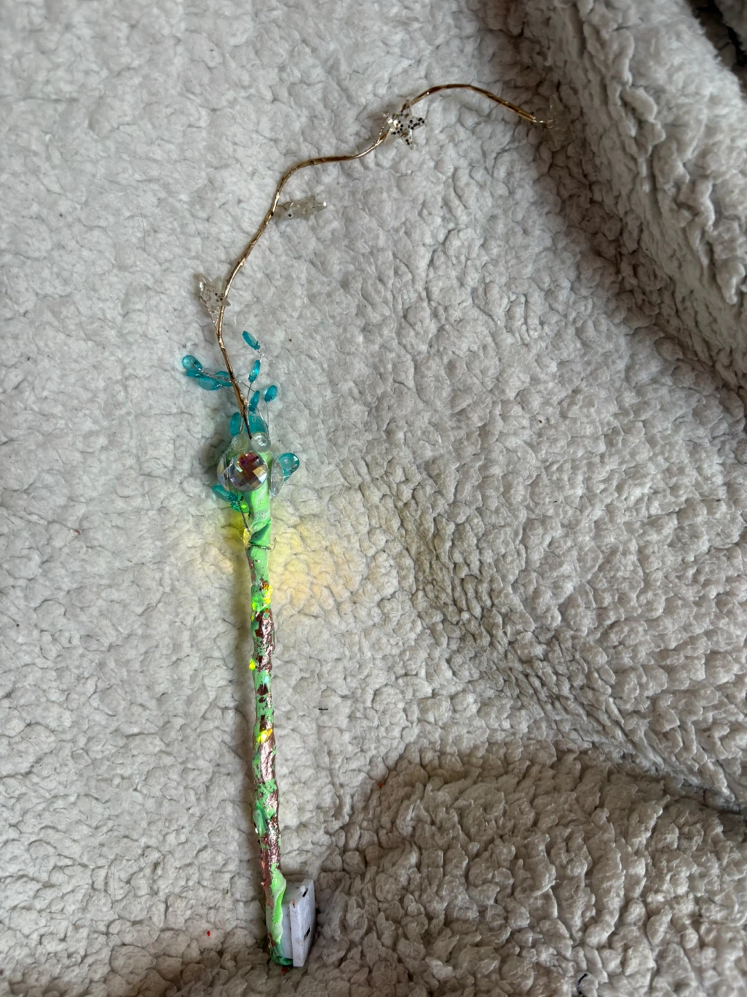 Handmade Beaded Fairy Wand with Lights