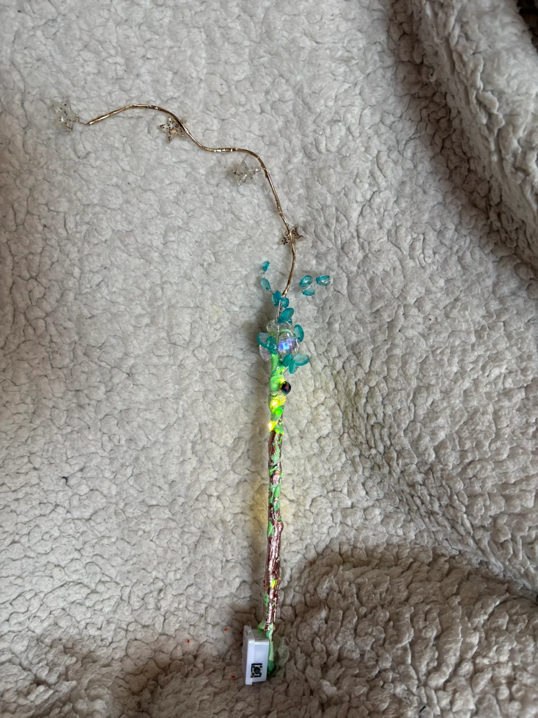 Handmade Beaded Fairy Wand with Lights - photo 2