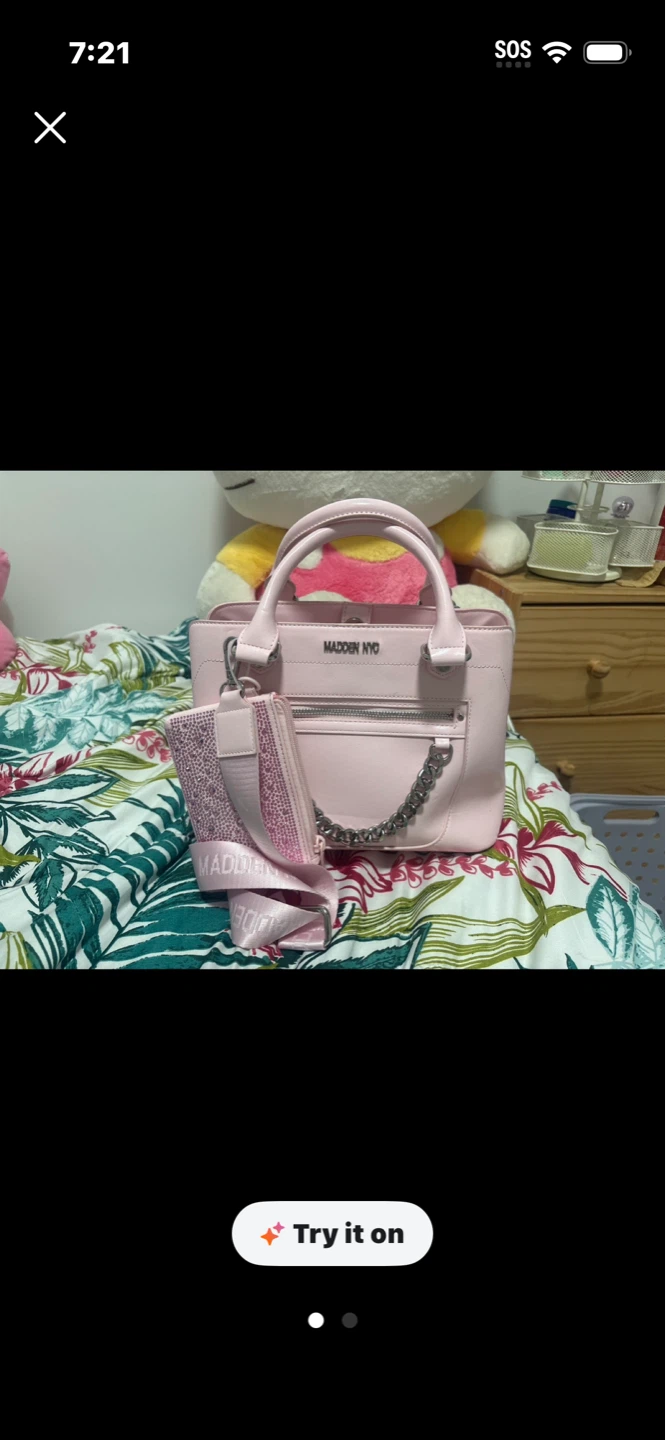 Madden NYC Pink Mini Handbag with Matching Pouch