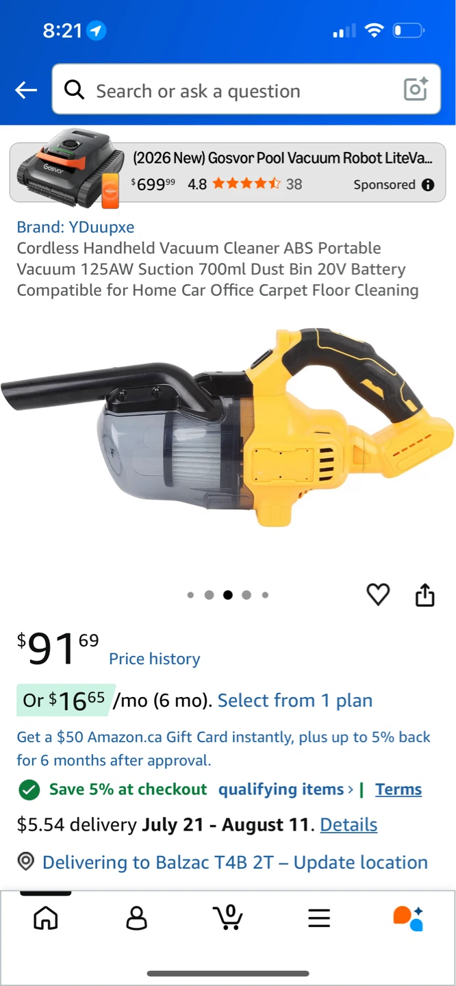 18-20V MAX Cordless Dry Hand Vacuum Cleaner - photo 2