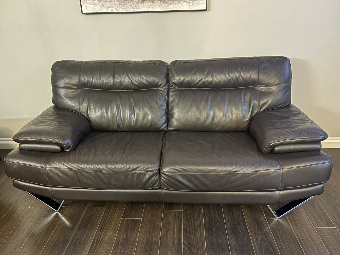 Mobler brown leather couches