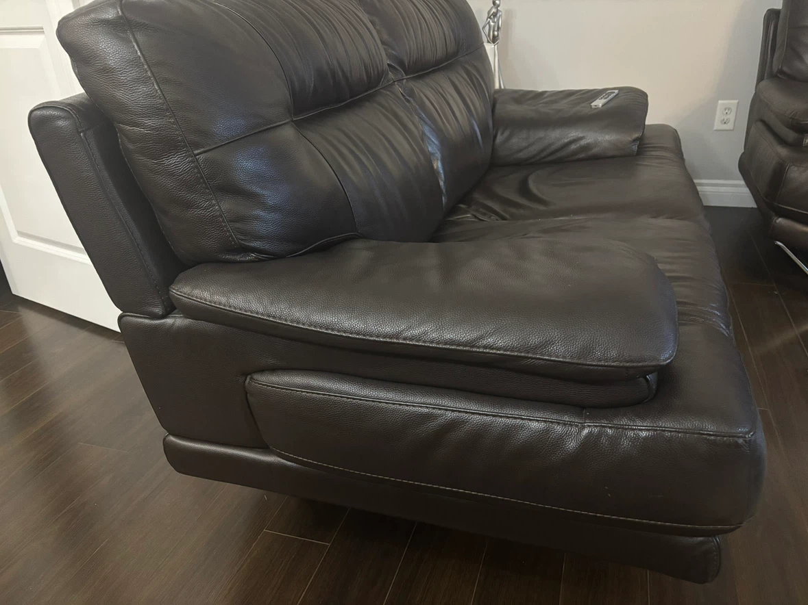 Mobler brown leather couches - photo 3