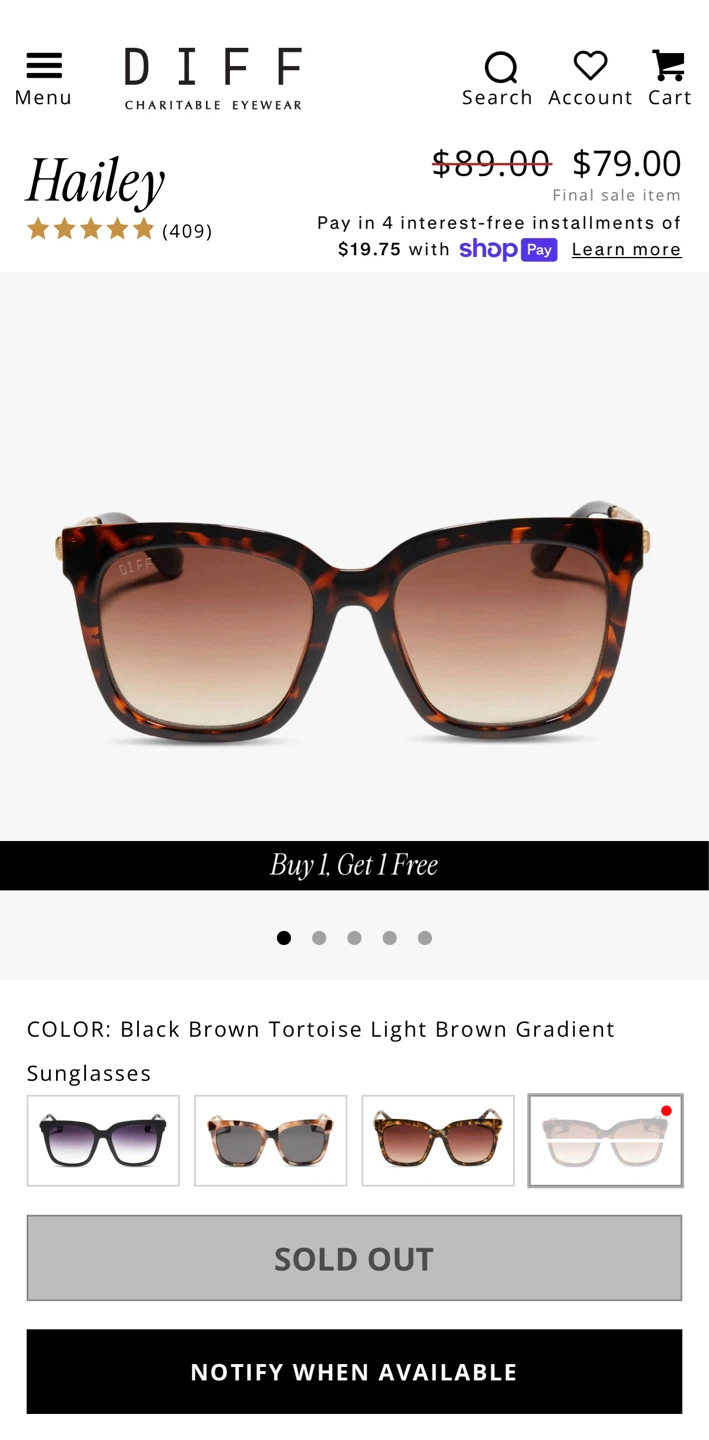 DIFF Hailey Tortoise Sunglasses