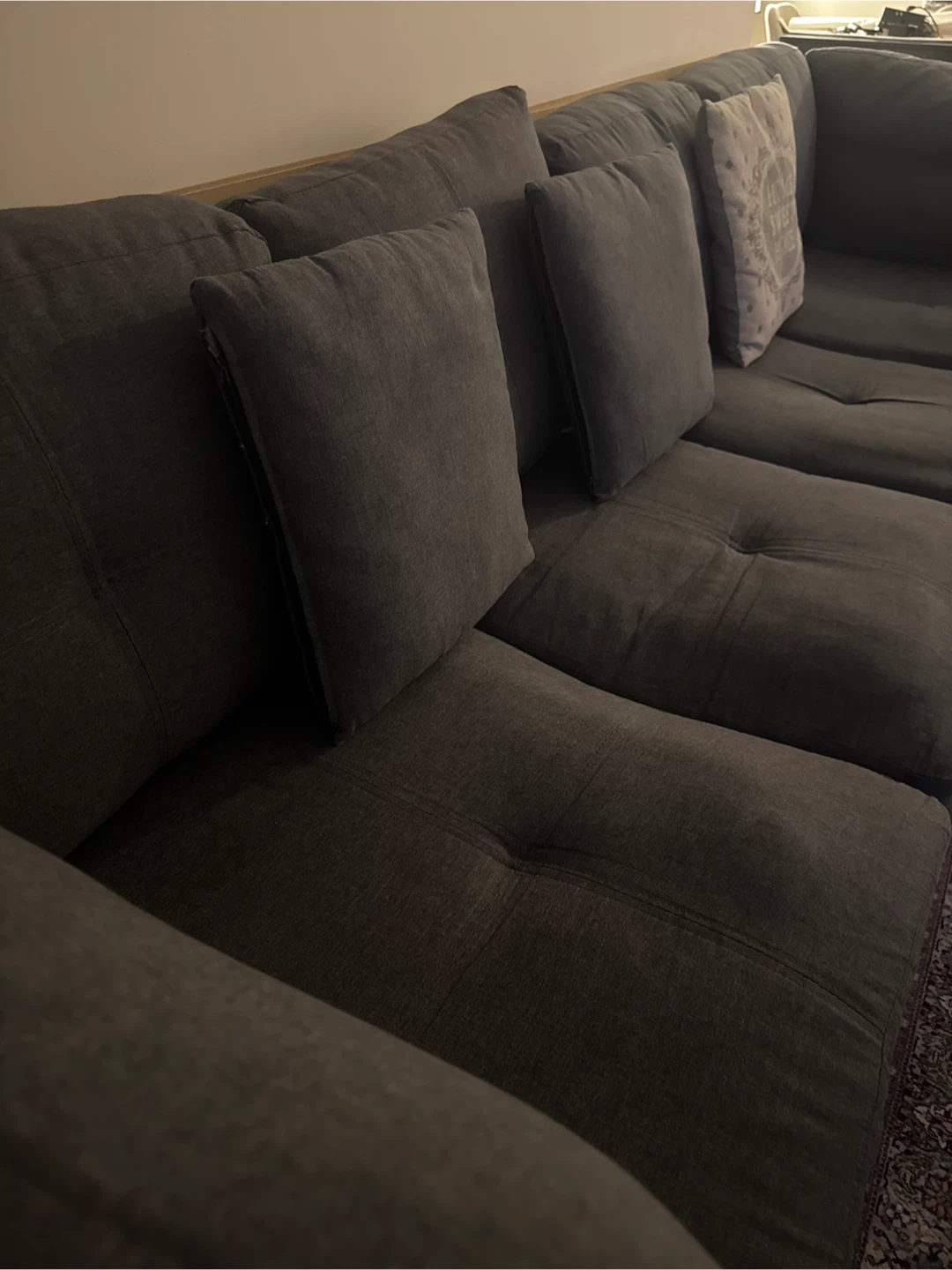 Dark Grey Sectional Sofa with Chaise - photo 2