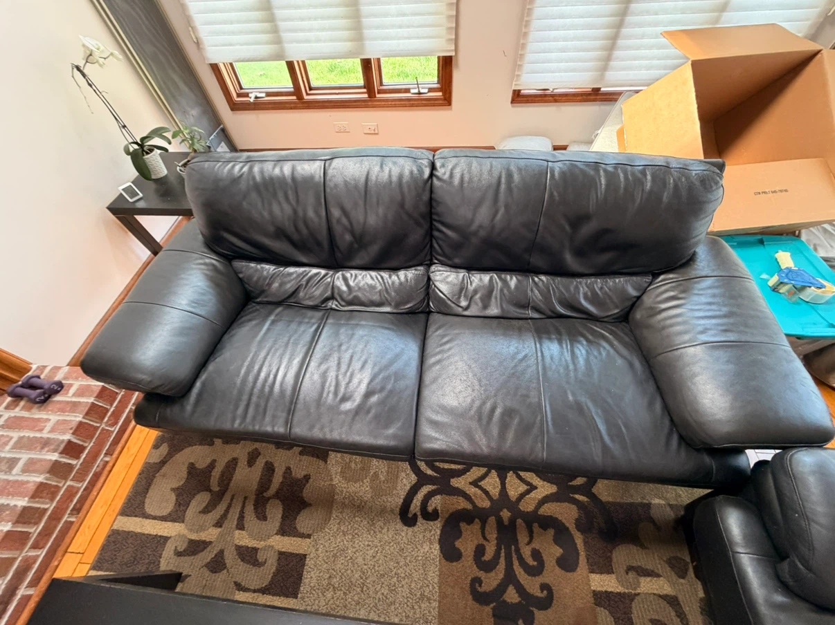 Black Leather Sofa
