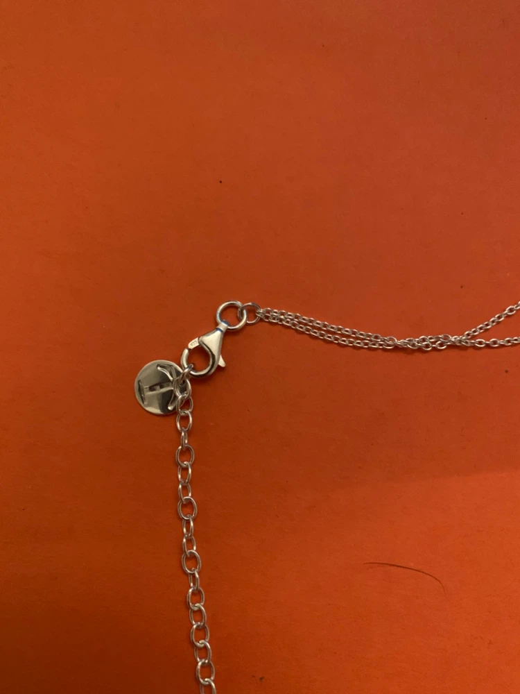 Silver sterling necklace with pearl and ball charm - photo 2
