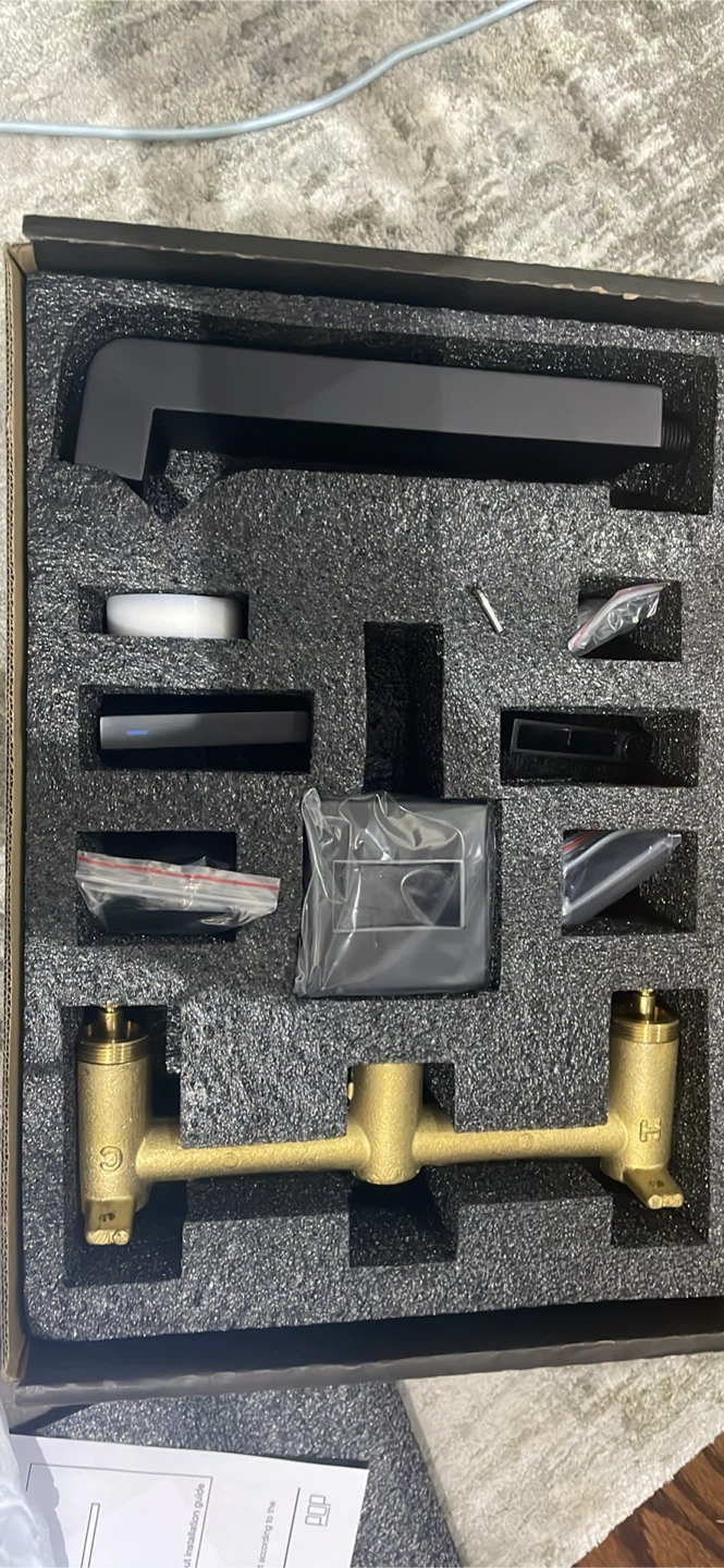 Black Wall-Mounted Faucet Fixture Set